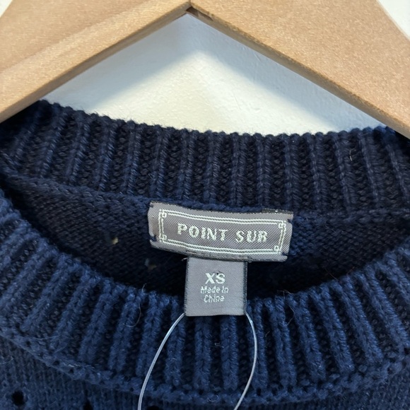 JCREW point sir navy crew neck sweater NWT - Picture 2 of 5